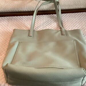 LC Lauren Conrad Light Green Tote Bag